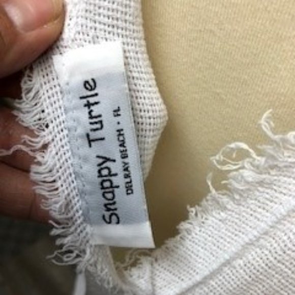 Snappy Turtle-White long linen beach dress - Picture 5 of 6